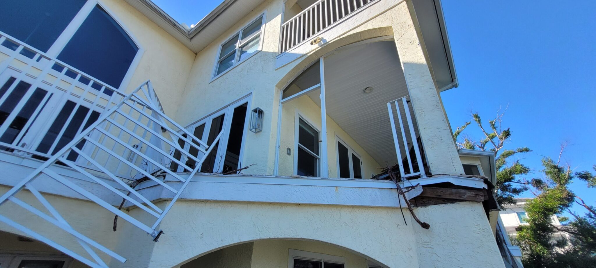 Exterior damage after hurricane jupiter island florida